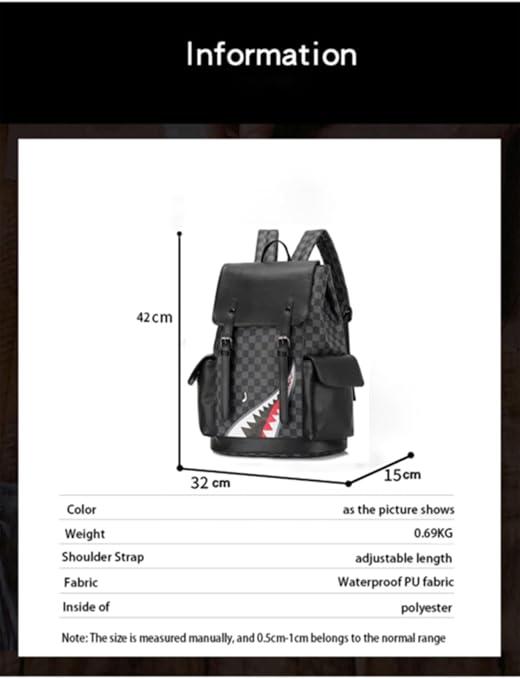 Fashion PU Leather Backpack college schoolbag Laptop Bag Leisure business travel Multifunctional backpack