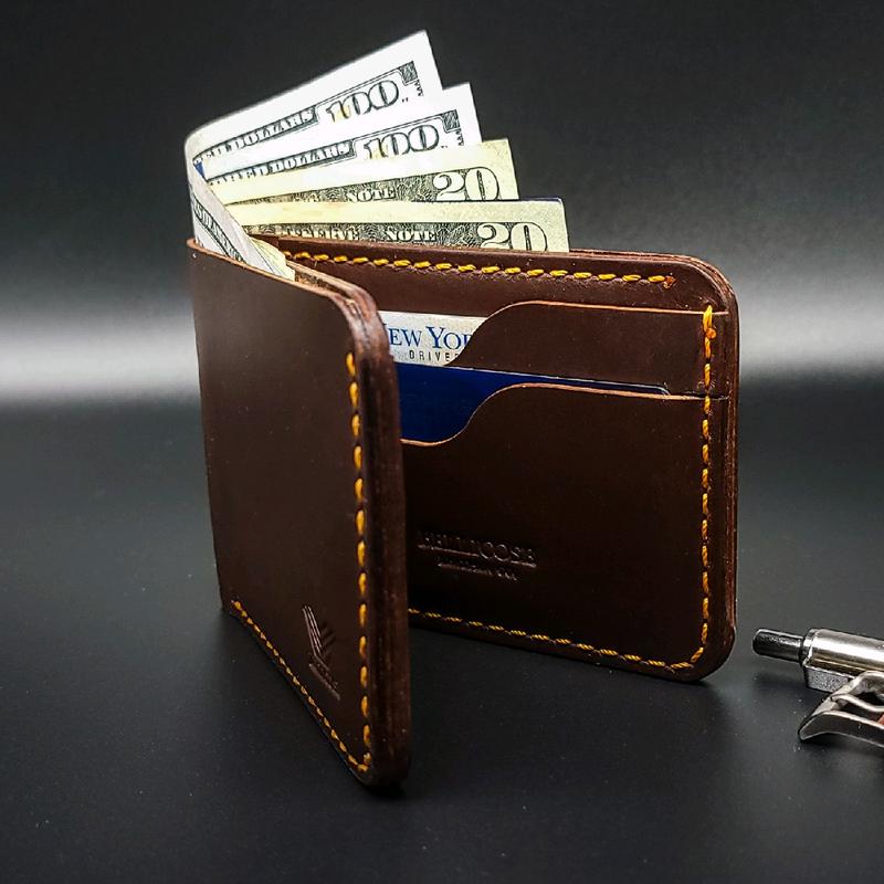 Bellicose Premium Leather Bifold Wallet - Full Grain Leather, Handcrafted, Classic Timeless Style, Holds 12+ Credit Cards & Cash Bills durable gift box leather wallet