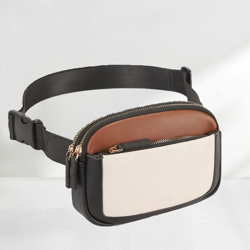 Women's Color Block Retro Waist Bag Stylish Shoulder Crossbody Bag Running Chest Bag Commuter Purse Vintage Fanny Pack