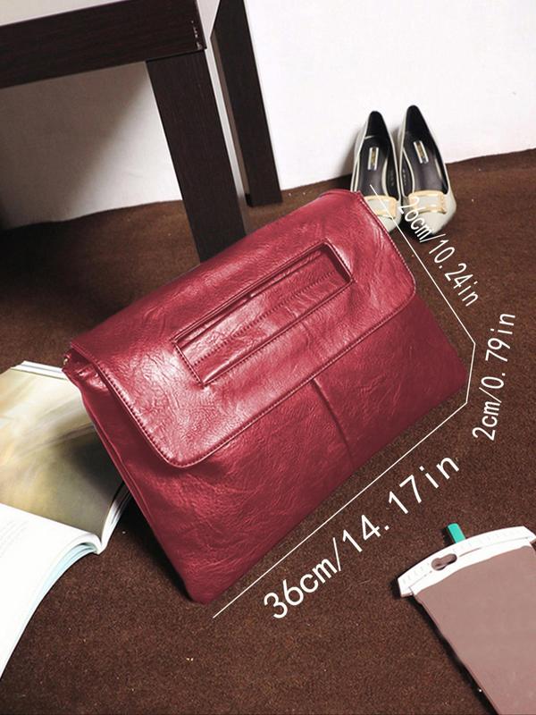 Women's Solid Color Envelope Clutch, Fashionable Large Capacity Clutch Bag for Work, Casual Trendy Versatile High-quality Daily Commuting Bag