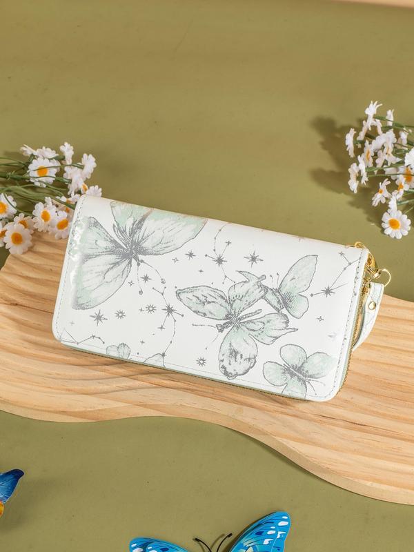 Butterfly Pattern Long Wallet, Fashionable Zipper Design Card Holder for Women, Casual Trendy Versatile High-quality Daily Wallet