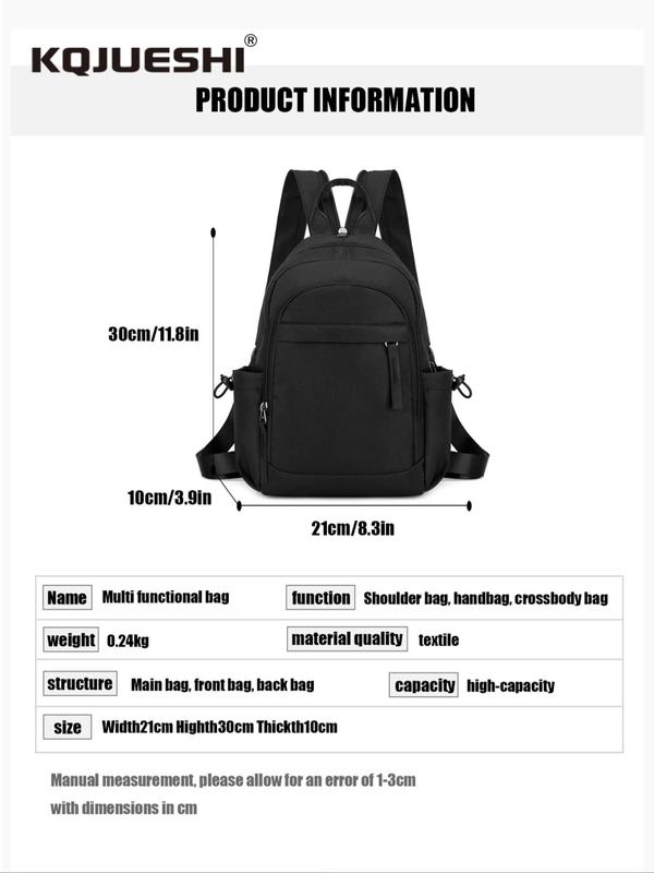 Men's Casual Solid Color Zipper Chest Bag,  Large Capacity Multi-pocket Multi-compartment Anti-scratch Waterproof Nylon Bag, Fashionable Sling Bag for Daily Used