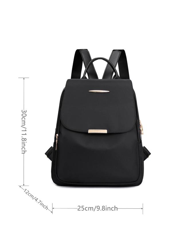 Simple Plain Fashion Versatile Large Capacity Backpack, Casual Versatile Zipper Student School Bag, Trendy High-quality Daily Commuting Bag