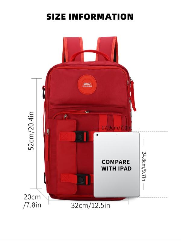 Unisex Casual Sporty Backpack with Adjustable Strap, Simple Style Plain Color Backpack, Large Capacity Backpack for School & Travel