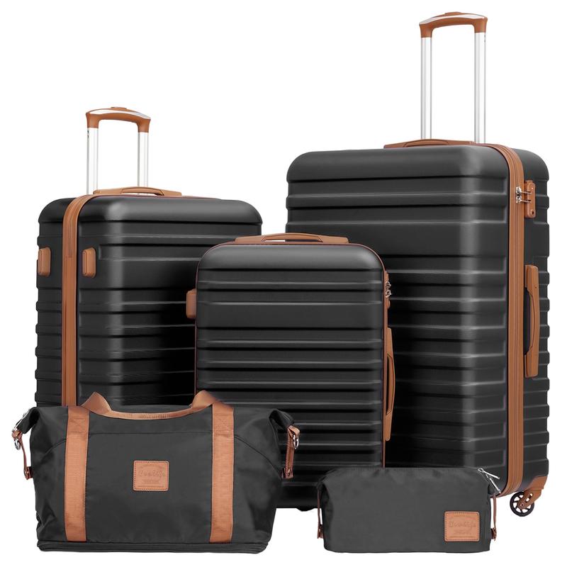 Coolife Suitcase Set 5 Piece Luggage Set Carry On Hardside Luggage with TSA Lock Spinner Wheels 20