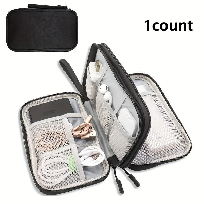 Multi-grid Travel Storage Bag, 1 Count Waterproof Electronics & Accessories Organizer, Portable Data Cable  Organizer for Indoor & Outdoor