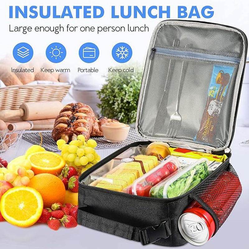 Lunch Bag, 1 Count Insulated Lunch Bag for Adults, Popular Kitchen Gadgets, Insulated Portable Lunch Box for Men and Women, Suitable for Office, Hiking, Travel, School Work Picnic (black)