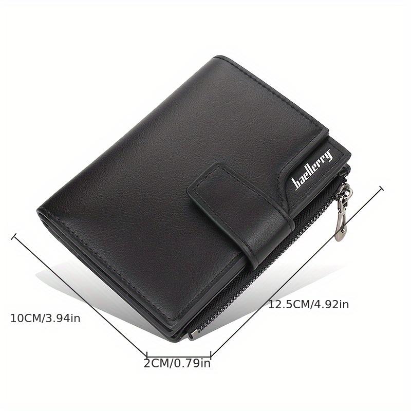 Letter Detail Small Wallet, Women's Simple Faux Leather Fold Wallet With Multiple Card Slots & Zipper Pocket