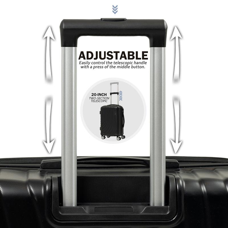 3 Piece Set Luggage with Hard-Shell, Expandable, Lightweight, 360 Spinner Wheels & TSA Lock