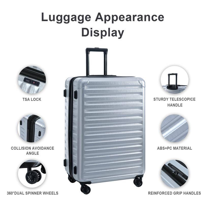 Fashion luggage set new expandable ABS+PC 3-piece set, with lightweight luggage with rotating wheels (20“ 24” 28“)