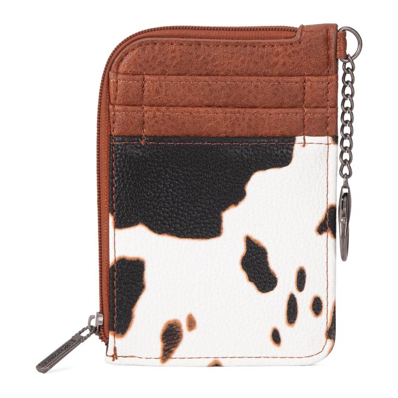 Wrangler Cow Print Print Mini Zip Card Case