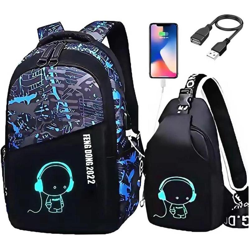 Boys' Laptop Backpack with USB Charging Port | Anti-Theft School Bookbag, Cool Teens Backpack with Pencil Bag