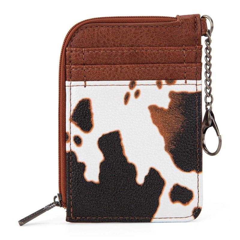 Wrangler Cow Print Print Mini Zip Card Case