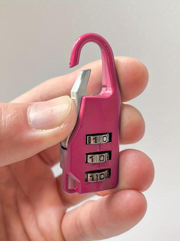 3-digit Password Lock, Zinc Alloy Luggage Zipper Lock, Mini Lock for Bag, Suitcase, Backpack, Handbag, Travel Bag