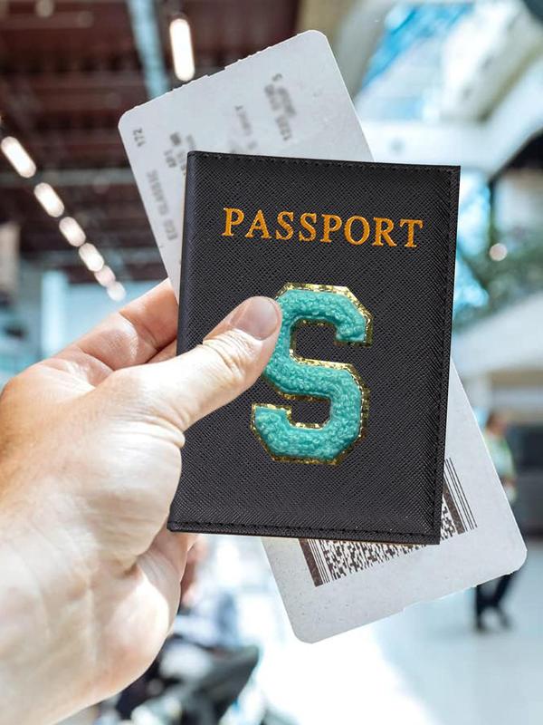 Fashion Letters Embroidery Passport Holder, Portable Passport Holder, Personalization Passport Cover, Perfect Vacation Travel Accessories