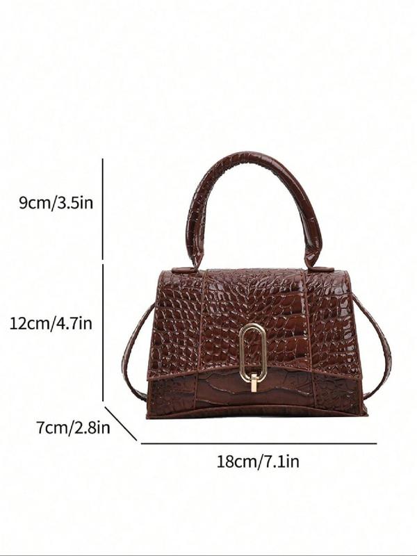 Fashionable Crocodile Embossed Handbag, Casual Versatile Pu Leather Shoulder Bag, Female All-match Underarm Bag for Daily Used