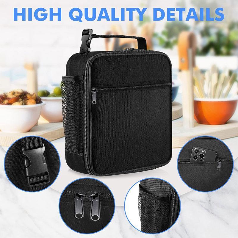 Lunch Bag, 1 Count Insulated Lunch Bag for Adults, Popular Kitchen Gadgets, Insulated Portable Lunch Box for Men and Women, Suitable for Office, Hiking, Travel, School Work Picnic (black)