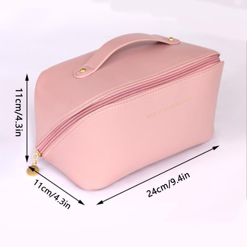 Large Capacity Makeup Bag, Portable Cosmetic Storage Bag with Handle, Zipper Makeup Organizer Pouch, Versatile Storage Bag for Travel, Outing, Makeup Tools