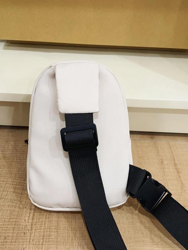 Women's Casual Solid Color Mini Sling Bag, Lightweight Nylon Zipper Chest Bag, Simple All-match Sling Bag for Daily Use for Women & Girls