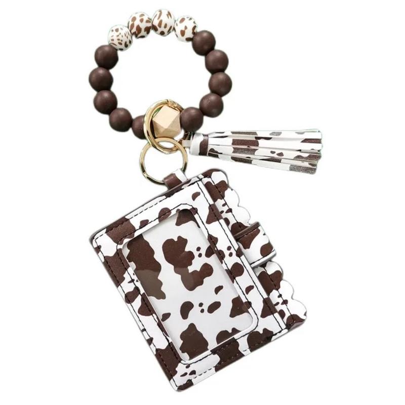 Brown & White Cow Print Wallet & Wristlet