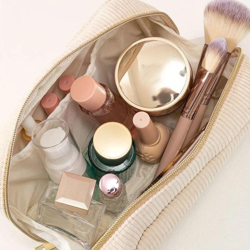 Portable Makeup Bag, 1 Count Large Capacity Cosmetic Storage Bag, Zipper Makeup Organizer Pouch, Travel Item Organizer