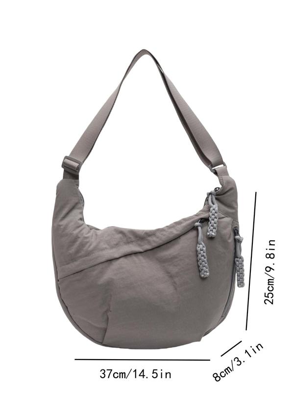 Women's Solid  Large Capacity Crossbody Bag, Fashionable Lightweight Shoulder Bag for Daily Commute, Casual Trendy Versatile High-quality Daily Commuting Bag