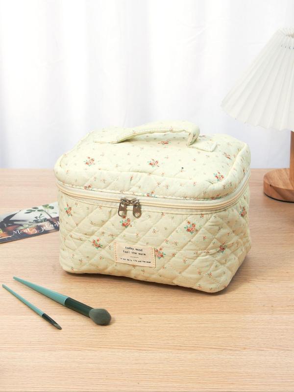 Fashion Summer All Over Print Zipper Makeup Bag for Gift, Cute Makeup Bags, Large Capacity Travel Cosmetic Bag, Portable Toiletry Bag for Women & Girls