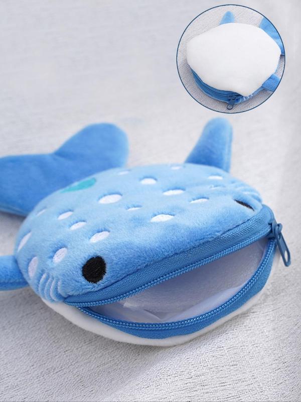 Women's Cute Cartoon Whale Design Plush Zipper Wallet, Fashionable Animal Design Purse for Daily Used & Work, Casual Trendy Versatile High-quality Daily Bag for Gift