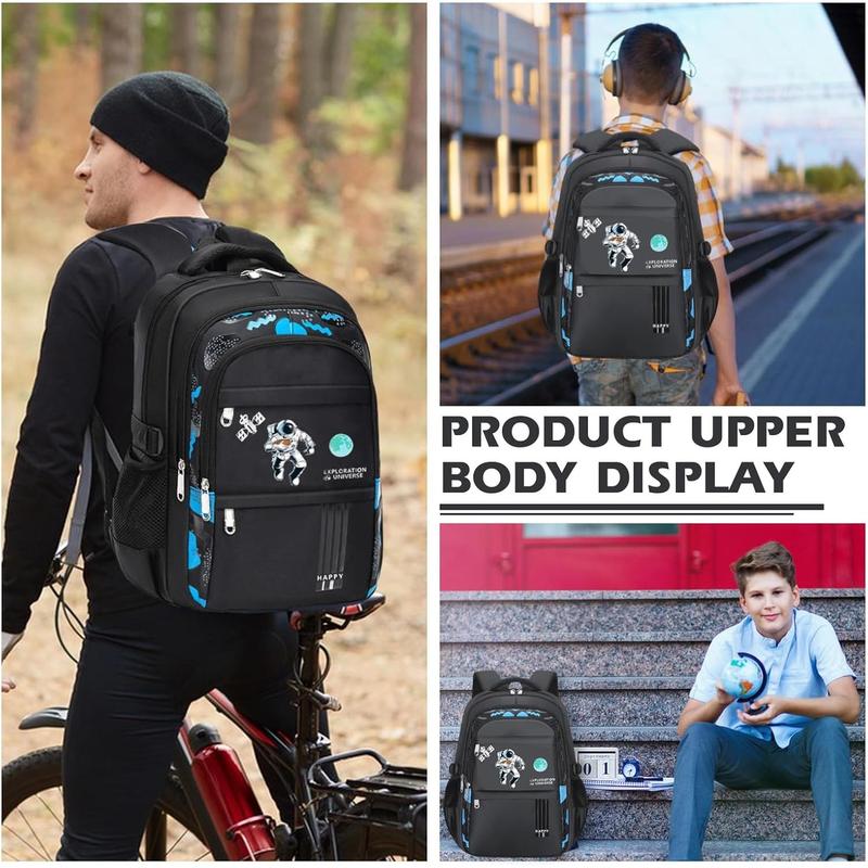 Boys' Laptop Backpack with USB Charging Port | Anti-Theft School Bookbag, Cool Teens Backpack with Pencil Bag