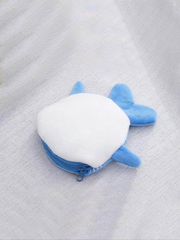 Women's Cute Cartoon Whale Design Plush Zipper Wallet, Fashionable Animal Design Purse for Daily Used & Work, Casual Trendy Versatile High-quality Daily Bag for Gift