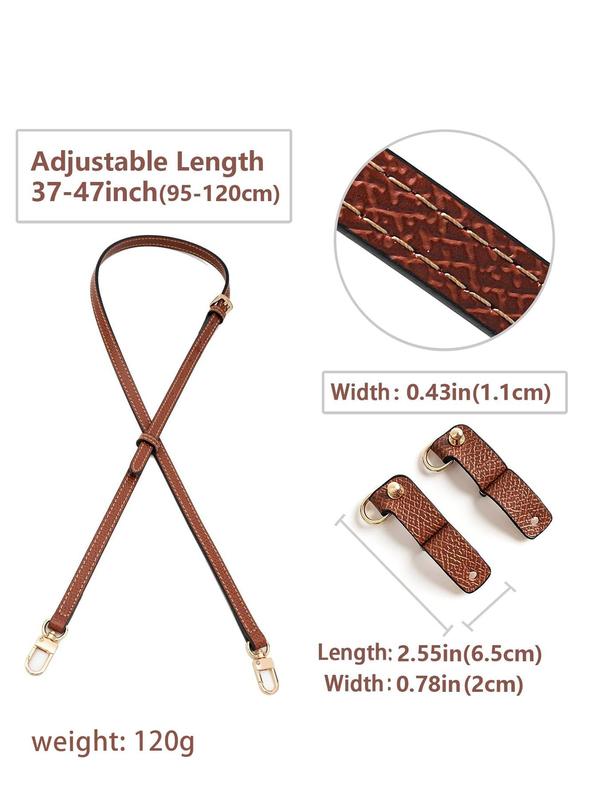 Genuine Leather Bag Strap Replacement, Solid Color Adjustable Shoulder Strap for Handbag, Bag Accessories for Women & Girls