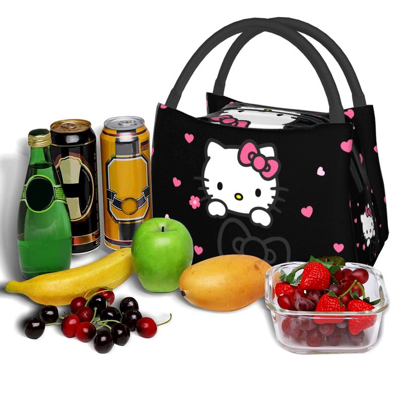 Cute Cat Lunch Box Reusable Insulated Thermal Cooler Anime Merch Totes Lunch Bag Office Picnic Travel For Women Adults Gifts