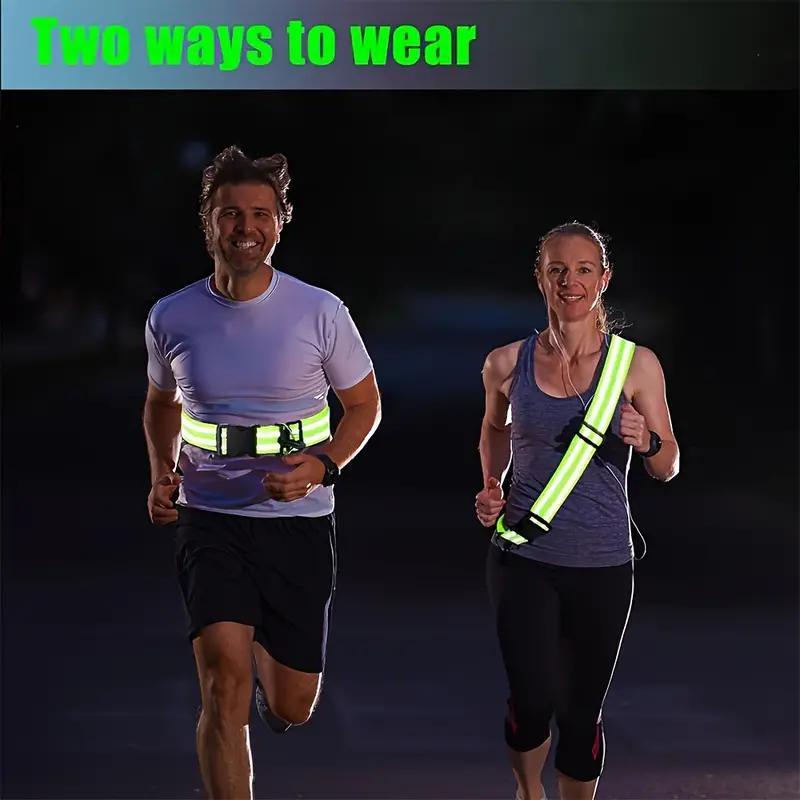 Reflective Shoulder Strap, 2 Counts Adjustable Shoulder Strap with Hook, Elastic Shoulder Strap for Night Running & Cycling