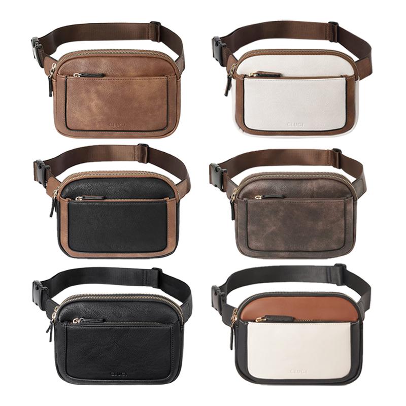 Women's Color Block Retro Waist Bag Stylish Shoulder Crossbody Bag Running Chest Bag Commuter Purse Vintage Fanny Pack