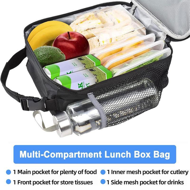 Lunch Bag, 1 Count Insulated Lunch Bag for Adults, Popular Kitchen Gadgets, Insulated Portable Lunch Box for Men and Women, Suitable for Office, Hiking, Travel, School Work Picnic (black)