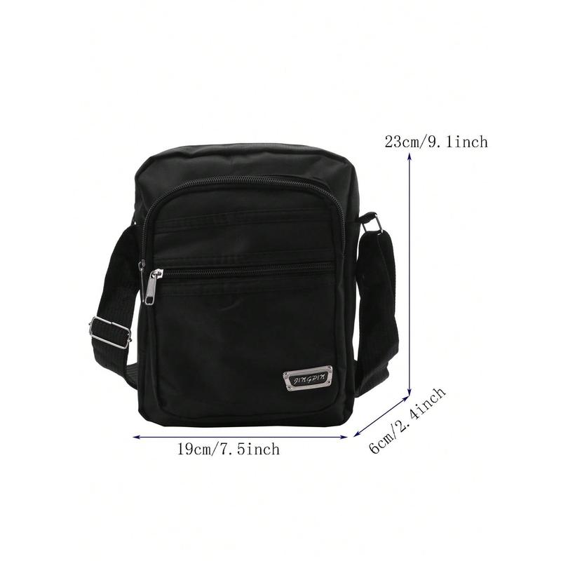 1pc Black Nylon Waterproof Crossbody Shoulder Bag For Men, Multi-Functional Outdoor Leisure Bag Crossbody Bag Sling Bag Side Bag Square Bag For Holiday Travel Essentials School Bag For College Studnets Summer Gifts For Boyfriend Men Gifts College Bag Fath