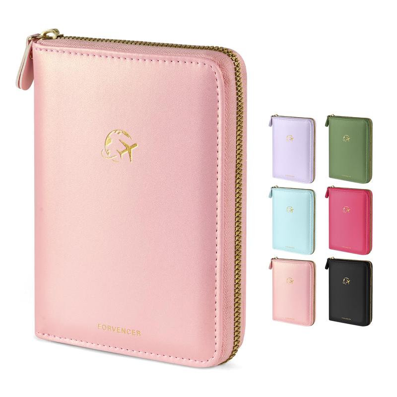 Passport Holder with Safe Zipper Closure, Premium Passport Wallet for Travel, RFID Blocking Passport Cover, Cute Passport Book Case, Waterproof Travel Accessories for Women Men