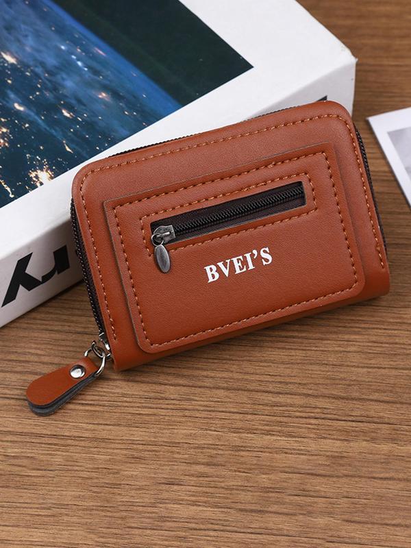 Men's Business Fashion Letter Design Card Holder, Casual Trendy Bifold Wallet, Fashionable Card Holder for Daily Use