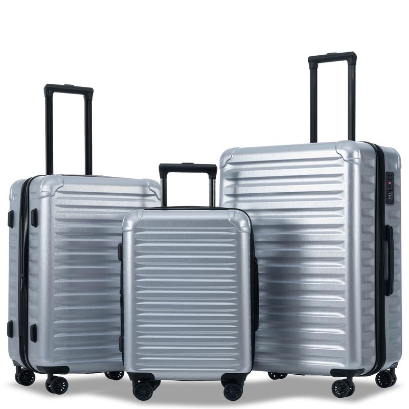 Fashion luggage set new expandable ABS+PC 3-piece set, with lightweight luggage with rotating wheels (20“ 24” 28“)