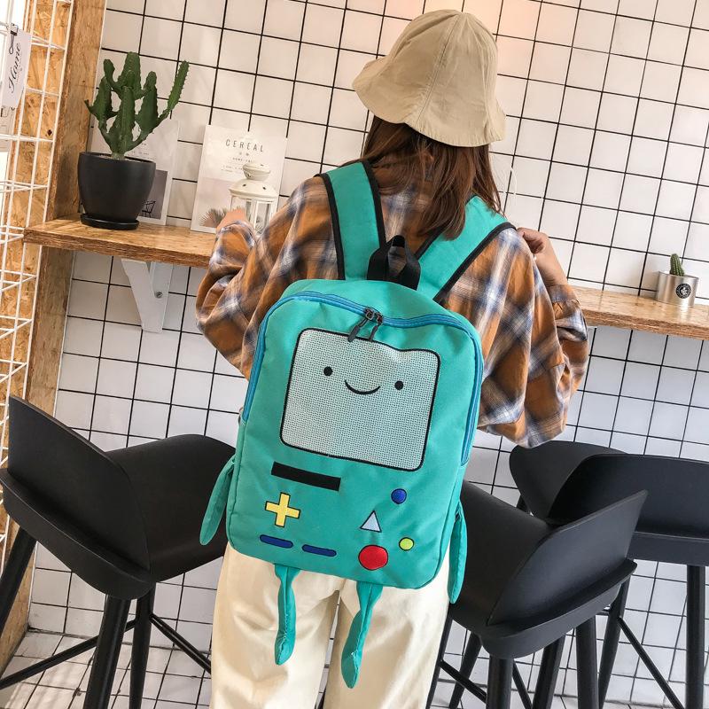 New Cartoon Robot Travel Laptop Cute Backpack Blue PU Robot Animal Adventure Trip Backpack