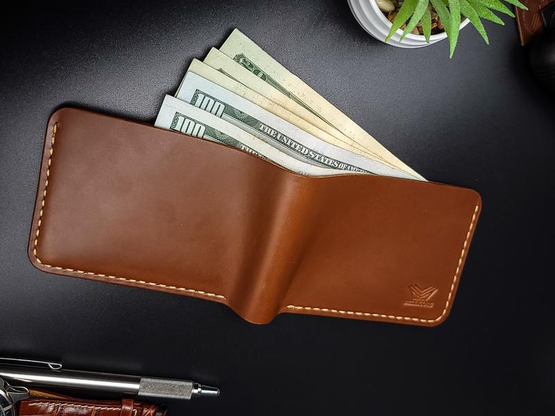 Bellicose Premium Leather Bifold Wallet - Full Grain Leather, Handcrafted, Classic Timeless Style, Holds 12+ Credit Cards & Cash Bills durable gift box leather wallet