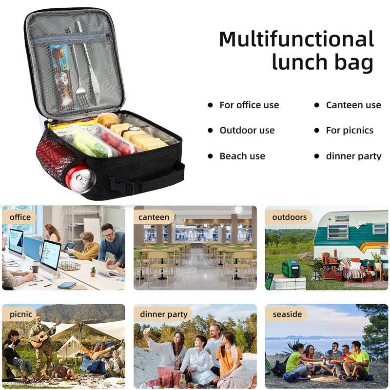 Lunch Bag, 1 Count Insulated Lunch Bag for Adults, Popular Kitchen Gadgets, Insulated Portable Lunch Box for Men and Women, Suitable for Office, Hiking, Travel, School Work Picnic (black)