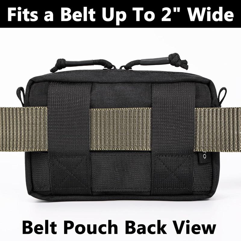 Belt Pouches for Men, Water Resistant Small Belt Bag with  Flag Patch, Pocket Organizer Storage EDC Gear for Work, Travel, Hiking