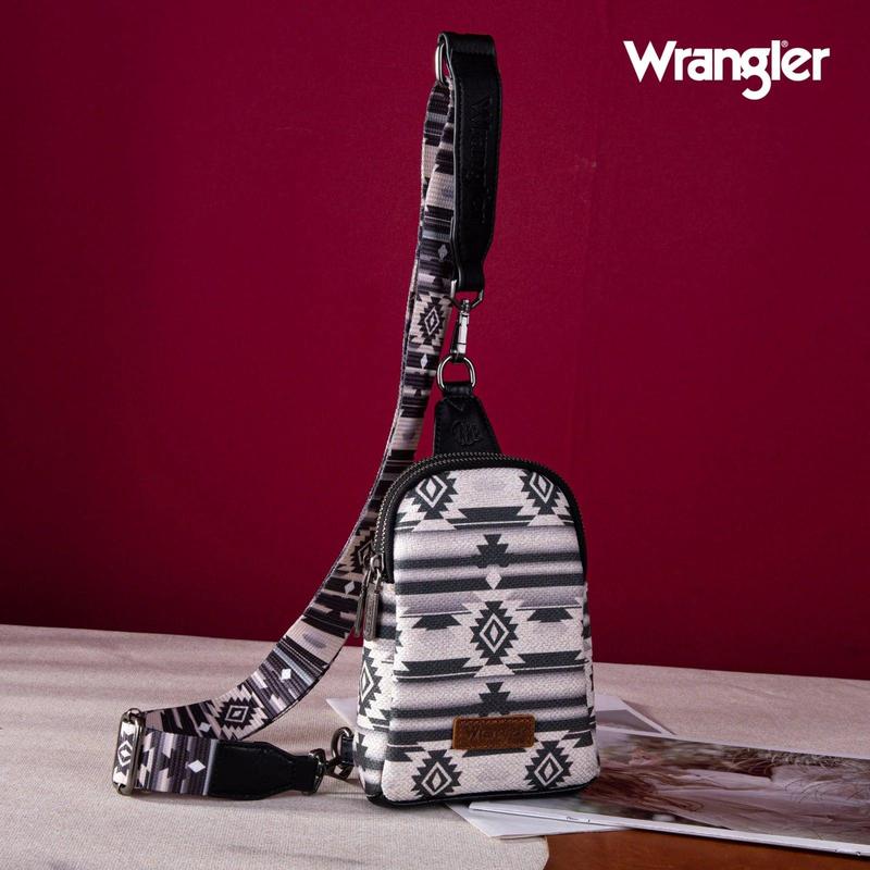 Wrangler Southwestern Print Canvas Crossbody Sling Chest Bag