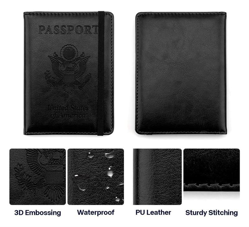 Passport Holder, Passport and Vaccine Card Holder Combo Passport Cover Passport Wallet Rfid Passport Holder Passport Case Passport Card Holder Family Pen Holder Passport Holder for Women Men