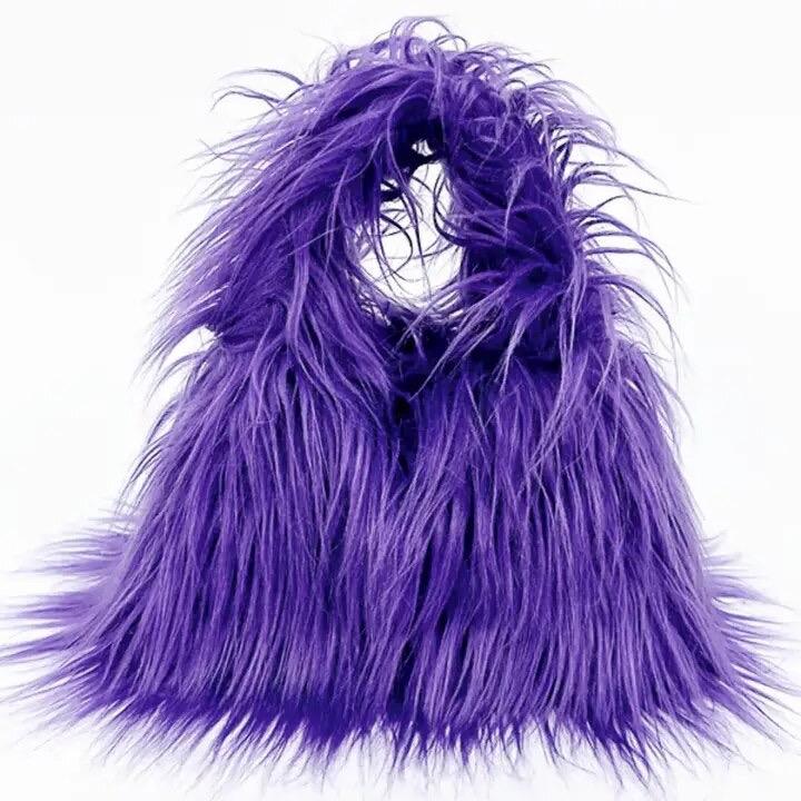 Faux Fur Fluffy Hobo Bag - ZOO GARDEN Brand