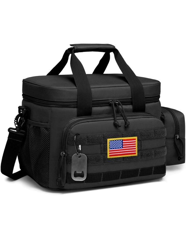 Tactical Lunch Box for Men, Leakproof Lunchbox, Insulated Lunch Bag, Cooler Bag with Detachable MOLLE Pouch for Camping Fishing Beach Picnic Work Insulated Leakproof insulated  bag Insulated Large Insulated Tactical