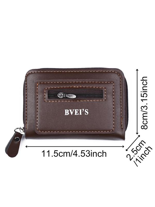 Men's Business Fashion Letter Design Card Holder, Casual Trendy Bifold Wallet, Fashionable Card Holder for Daily Use