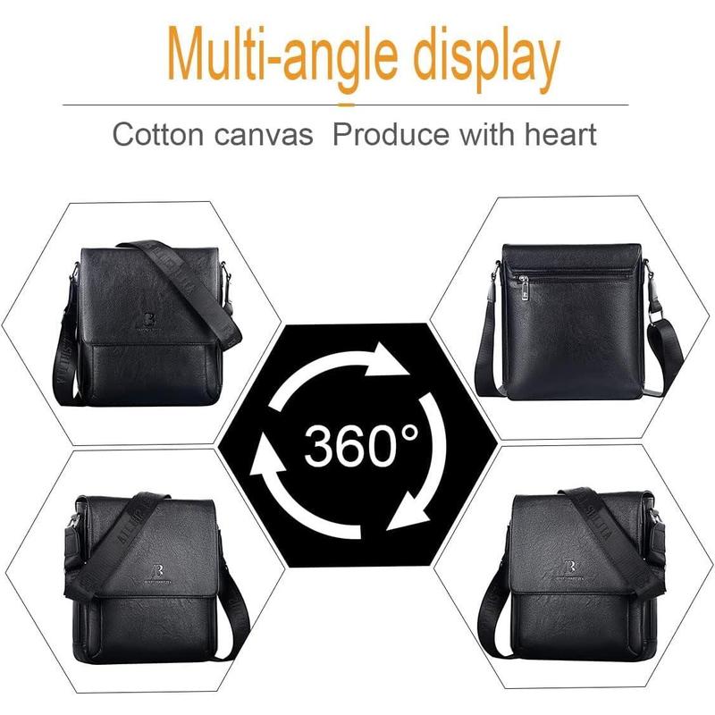 Men's Leather Shoulder Bag Crossbody Bag For Men Small Messenger For Work Business Satchel Casual