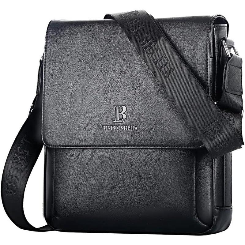 Men's Leather Shoulder Bag Crossbody Bag For Men Small Messenger For Work Business Satchel Casual